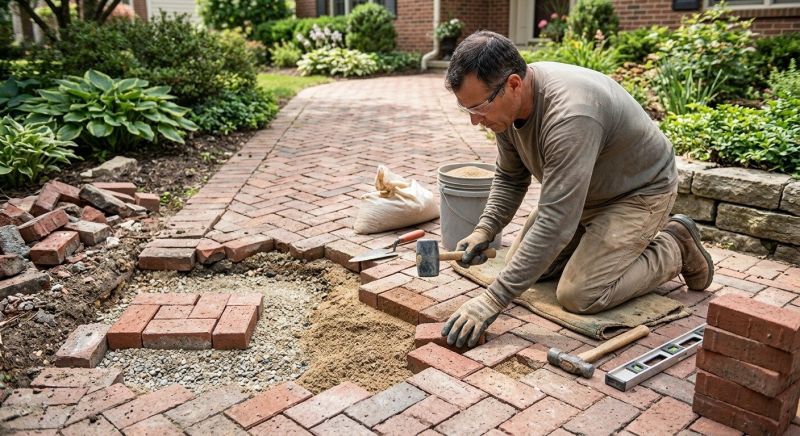Brick Pathway Repair in Sacramento County, CA