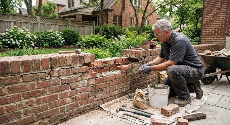 Brick Wall Repair in Davis, CA