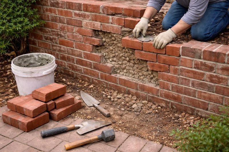 Brick Wall Repair in Woodland, CA