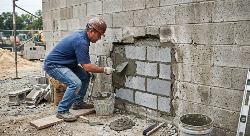 Cinder Block Wall Repair in Carmichael, CA