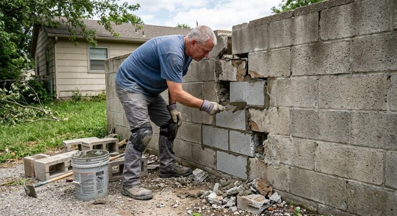 Cinder Block Wall Repair in Citrus Heights, CA