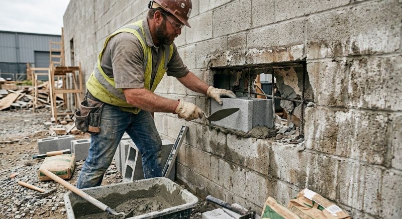 Cinder Block Wall Repair in Folsom, CA