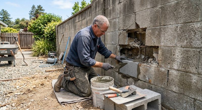 Concrete Block Repair in Folsom, CA